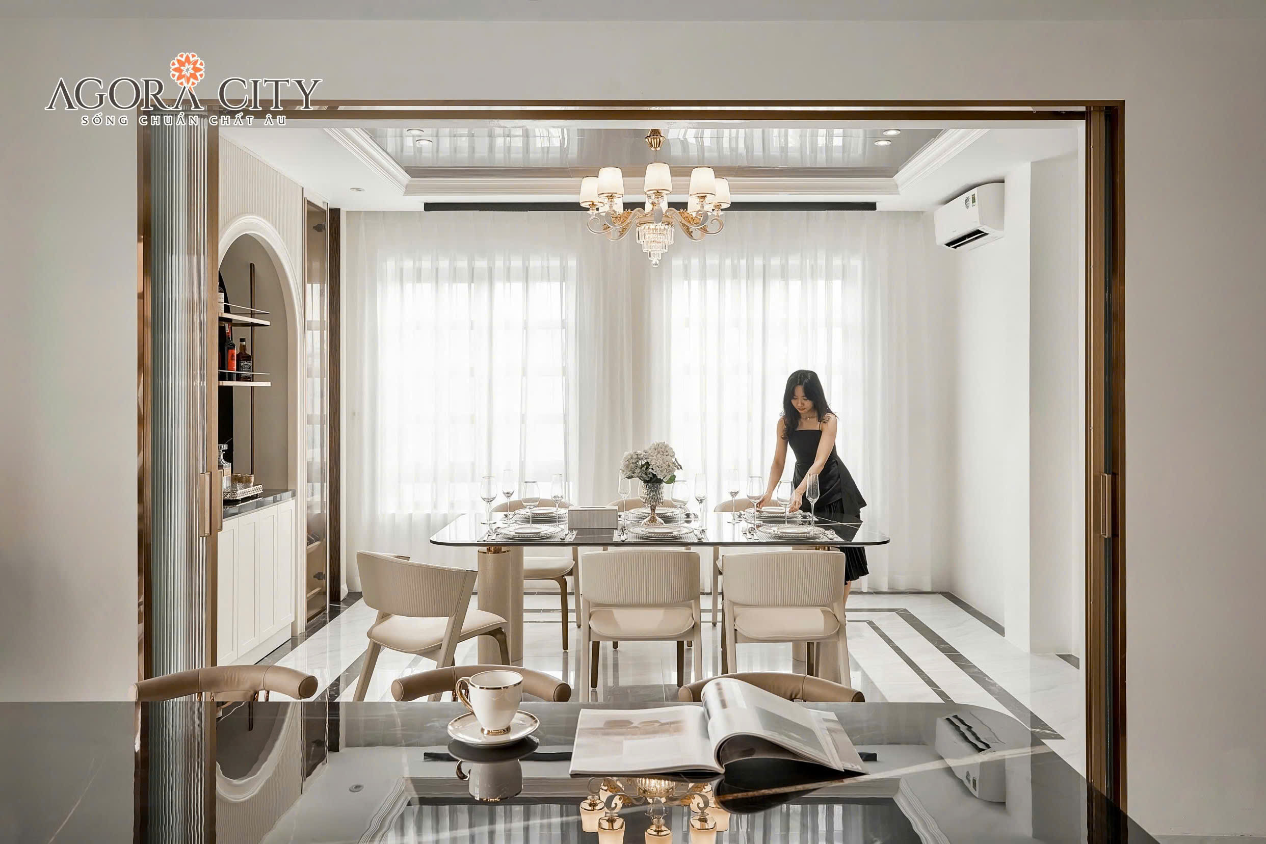 Phòng bếp nhà mẫu Agora City